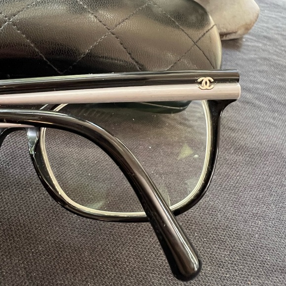 Chanel Women's Glasses Italy with Case Box EUC Grey Black Logo Acetate 54-17 140 - Picture 11 of 16